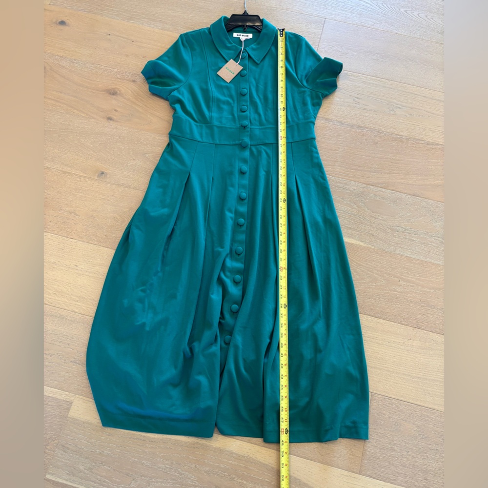 Boden Emerald Green Button-Front Midi Dress - Picture 12 of 13